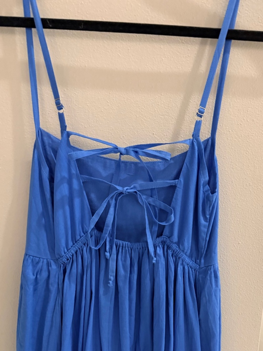 Faithfull the Brand Blue Tie Back Maxi Dress Size 4